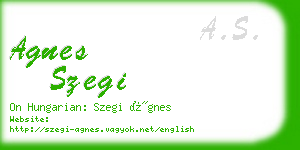 agnes szegi business card